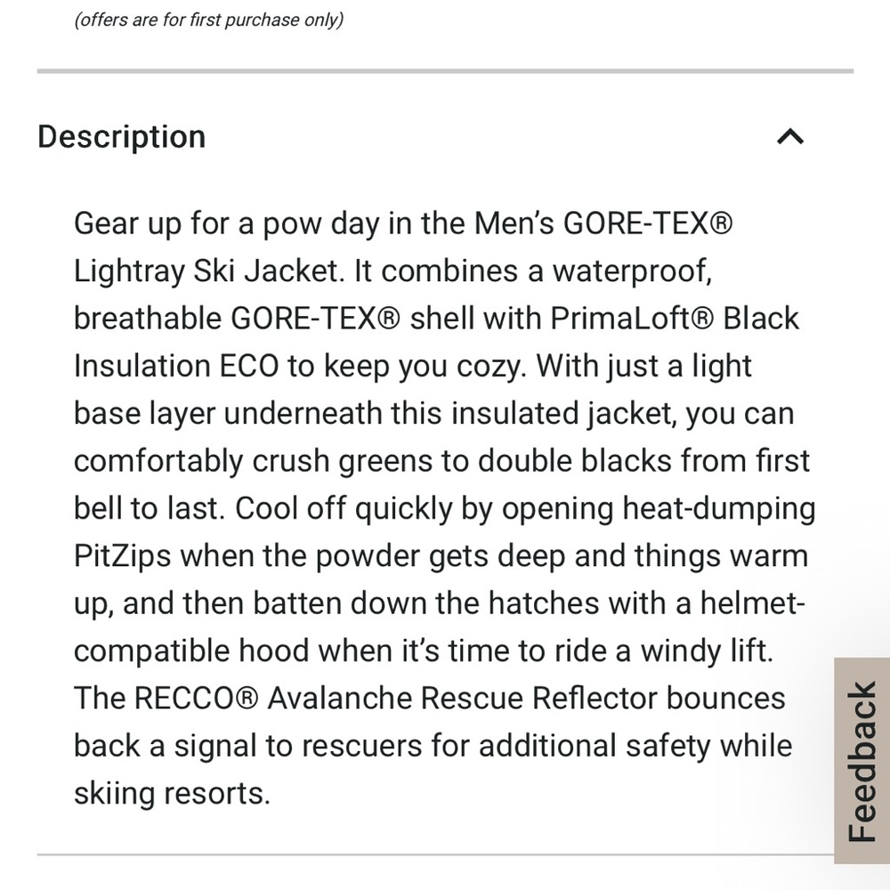 NEW Marmot Men’s Lightray Goretex Ski Jacket - Picture 11 of 11
